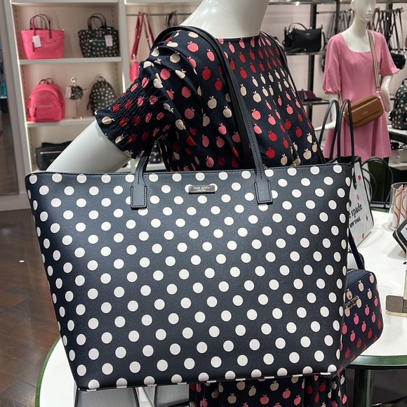 KATE SPADE SHORE STREET PICTURE DOT MARGARETA ZIP TOTE BLUE MULTI K6844 NWT $299 - Picture 8 of 16